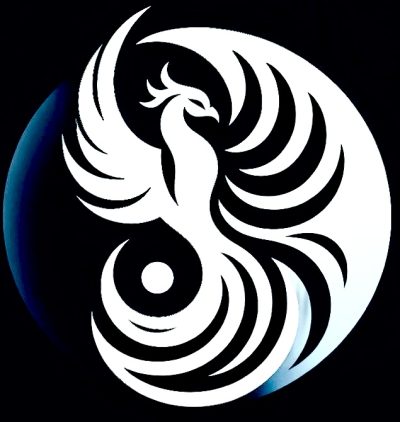 yin and yang black and white Phoenix in a circle showing the choices made in a new ethical lifestyle.