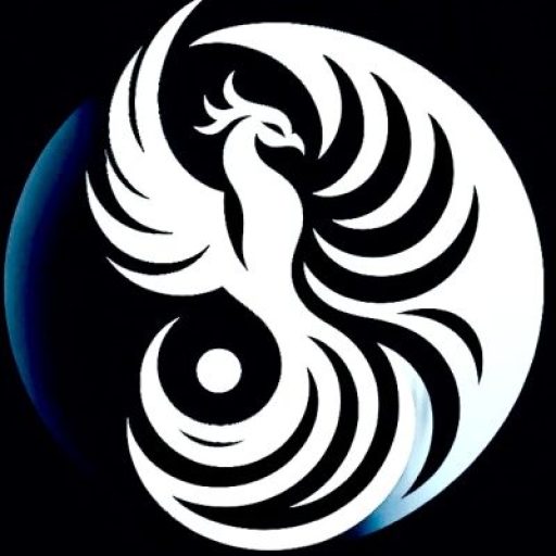yin and yang, black and white Phoenix in a circle showing the choices made in a new life